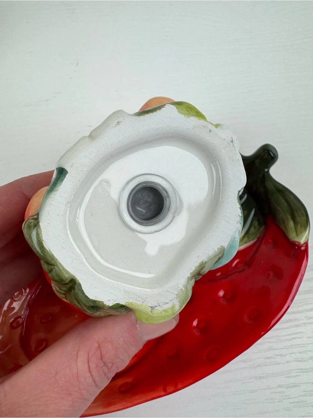 Ceramic‎ Strawberry Salt & Pepper Shakers With Tray by Corner Ruby